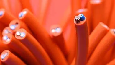 Orange cable wires