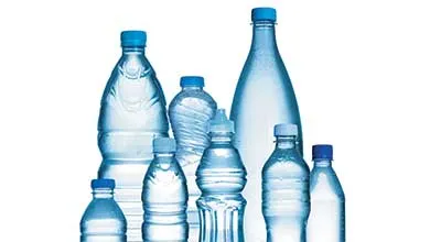 Plastic water bottles isolated on white background