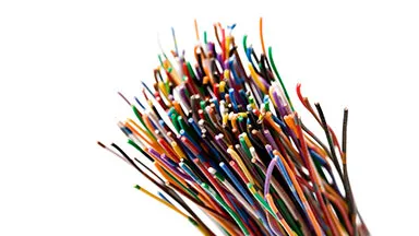 Small bundle of colorful wires